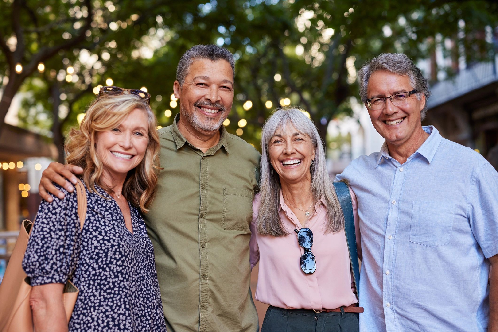 happy retired people outdoors business