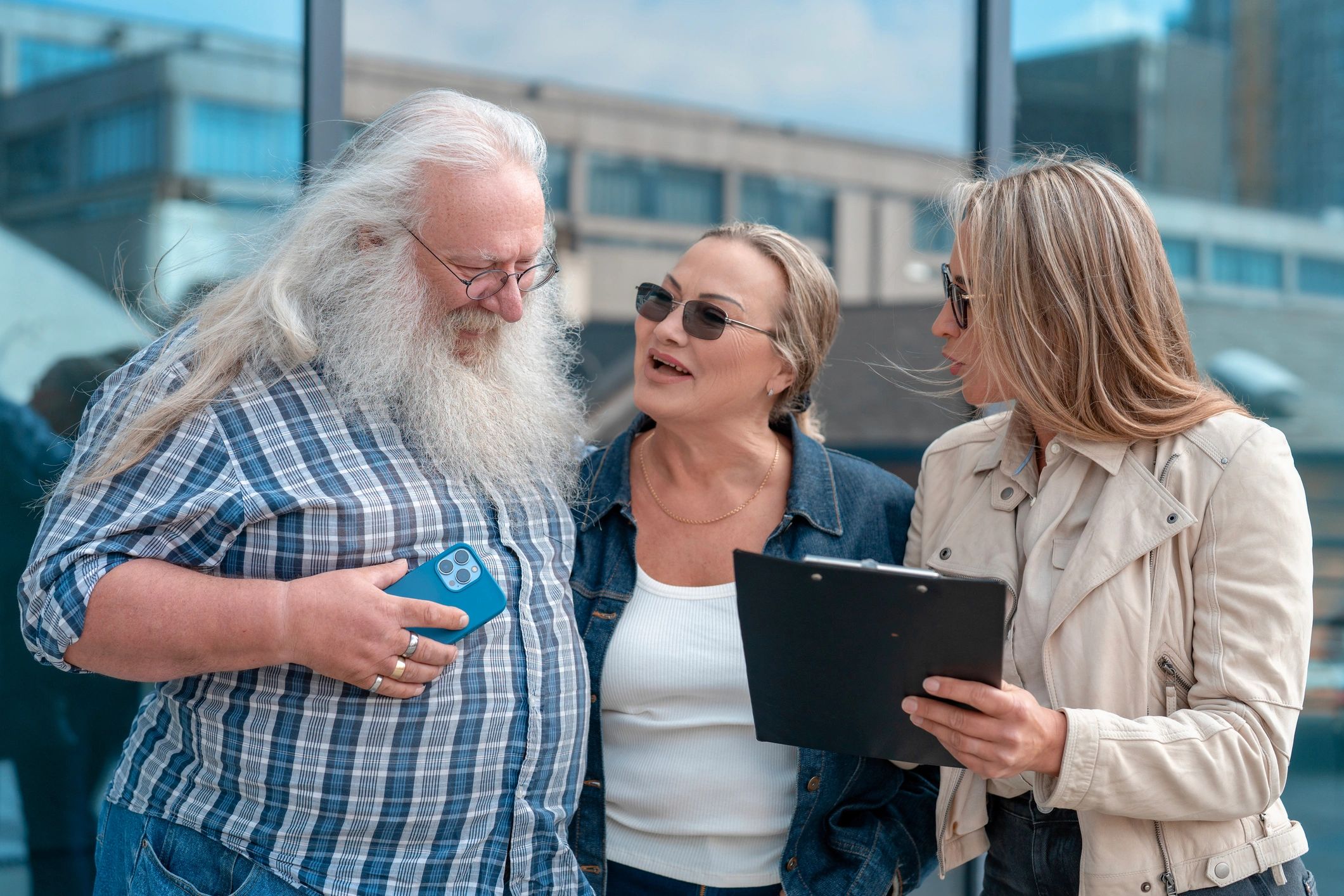 happy retired people outdoors business
