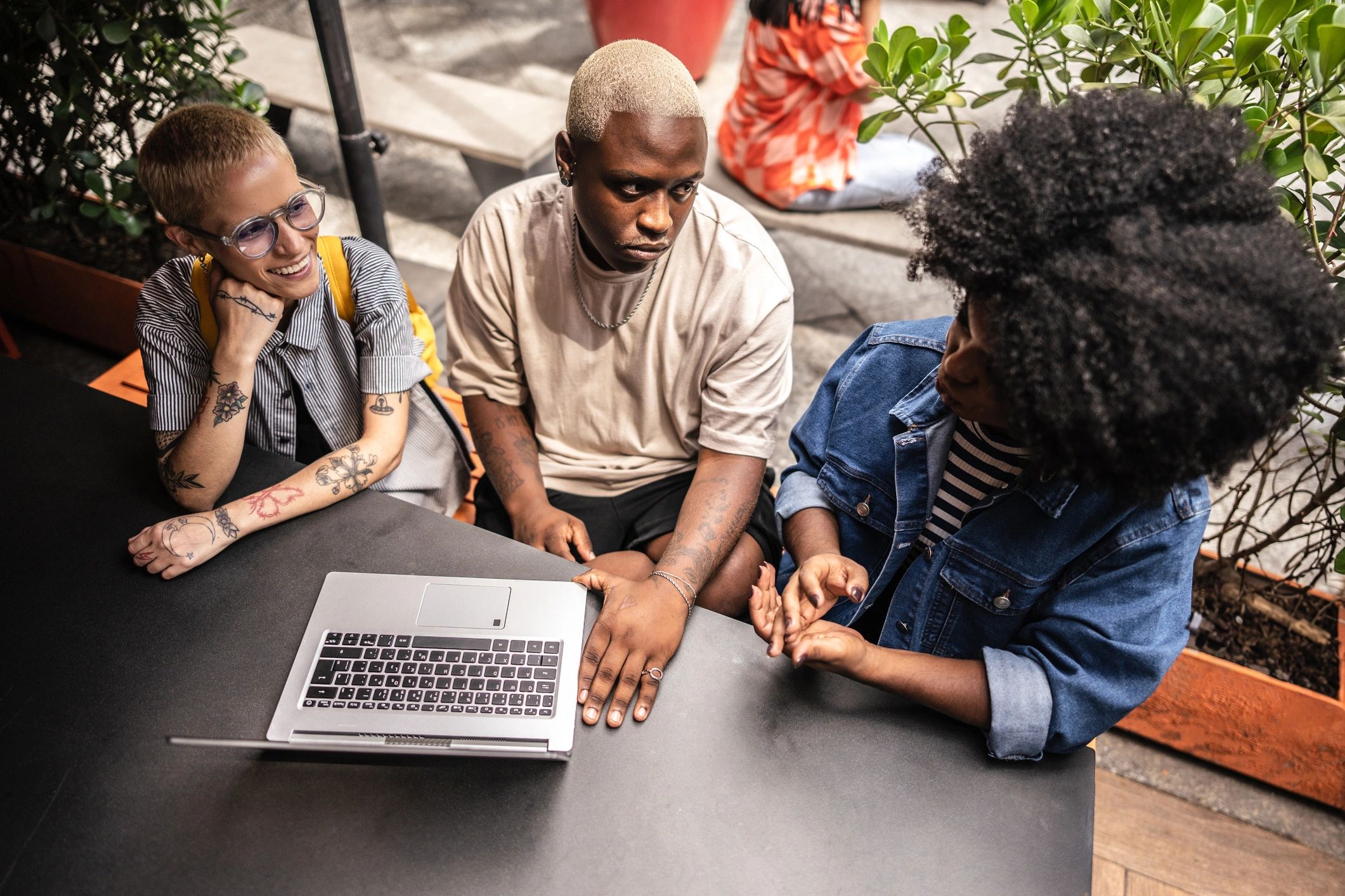 Students learning with AI tools